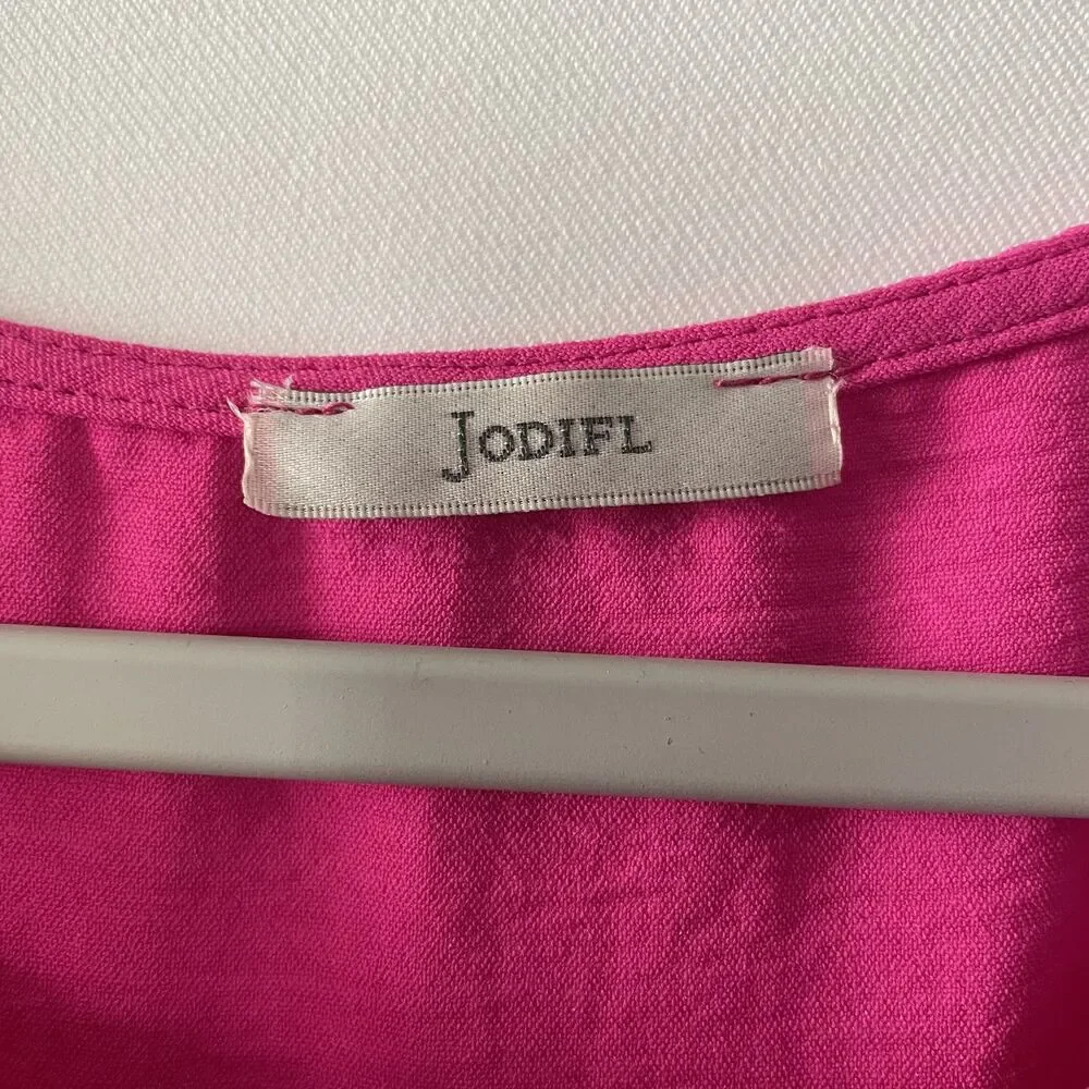 Jodifl Women's Pink Top Blouse Short Sleeves Scalloped Hem Size 1X - Picture 2 of 8